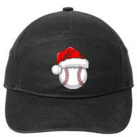 Funny Santa Hat Xmas Sport Lover Christmas Baseball Player 7-Panel Snapback Hat