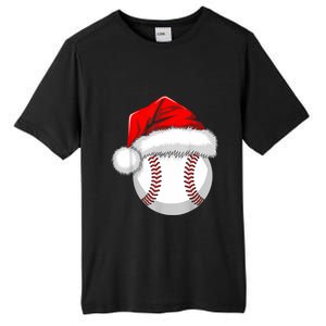 Funny Santa Hat Xmas Sport Lover Christmas Baseball Player Tall Fusion ChromaSoft Performance T-Shirt