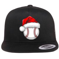 Funny Santa Hat Xmas Sport Lover Christmas Baseball Player Flat Bill Trucker Hat