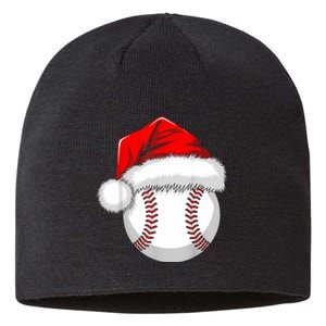 Funny Santa Hat Xmas Sport Lover Christmas Baseball Player Sustainable Beanie