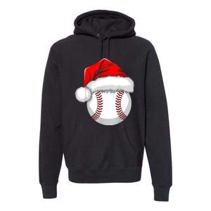 Funny Santa Hat Xmas Sport Lover Christmas Baseball Player Premium Hoodie