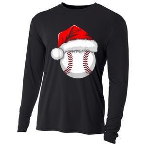 Funny Santa Hat Xmas Sport Lover Christmas Baseball Player Cooling Performance Long Sleeve Crew