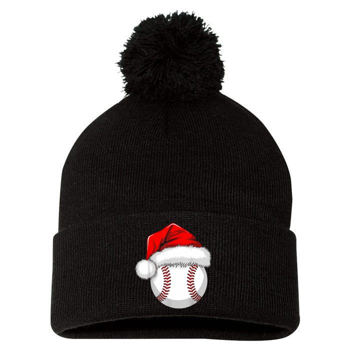 Funny Santa Hat Xmas Sport Lover Christmas Baseball Player Pom Pom 12in Knit Beanie