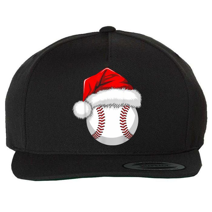 Funny Santa Hat Xmas Sport Lover Christmas Baseball Player Wool Snapback Cap