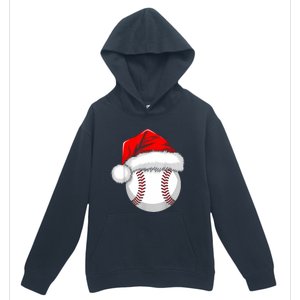 Funny Santa Hat Xmas Sport Lover Christmas Baseball Player Urban Pullover Hoodie