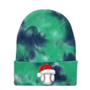 Funny Santa Hat Xmas Sport Lover Christmas Baseball Player Tie Dye 12in Knit Beanie