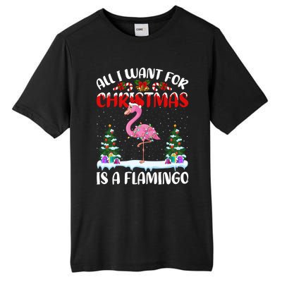 Funny Santa Hat All I Want For Christmas Is A Flamingo Great Gift Tall Fusion ChromaSoft Performance T-Shirt