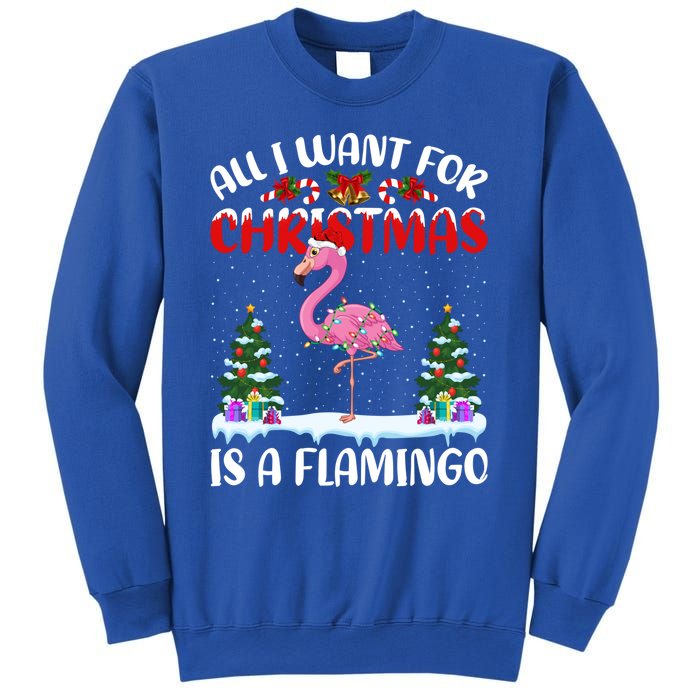 Funny Santa Hat All I Want For Christmas Is A Flamingo Great Gift Sweatshirt