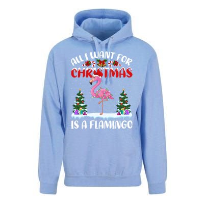 Funny Santa Hat All I Want For Christmas Is A Flamingo Great Gift Unisex Surf Hoodie