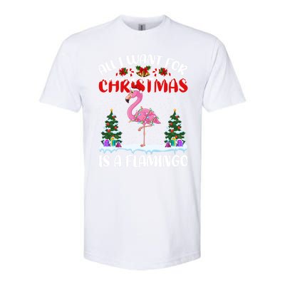 Funny Santa Hat All I Want For Christmas Is A Flamingo Great Gift Softstyle CVC T-Shirt