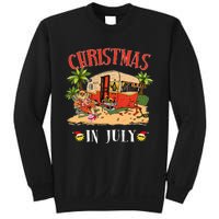 Funny Santa Hawaii Retro Camping RV Christmas in July Sweatshirt