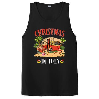 Funny Santa Hawaii Retro Camping RV Christmas in July PosiCharge Competitor Tank