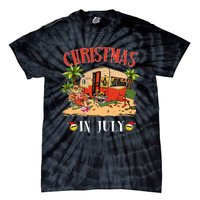 Funny Santa Hawaii Retro Camping RV Christmas in July Tie-Dye T-Shirt