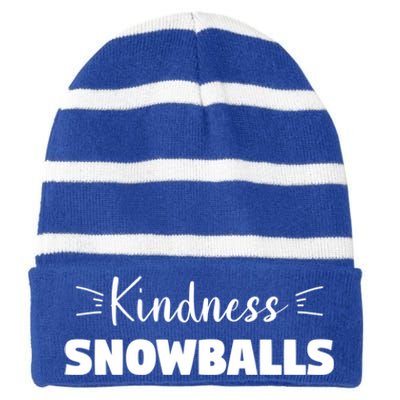 Funny Snow Humor Quote For A Winter Lover Great Gift Striped Beanie with Solid Band