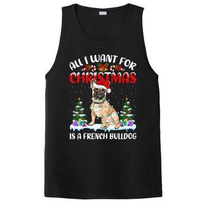 Funny Santa Hat All I Want For Christmas Is A French Bulldog Gift PosiCharge Competitor Tank