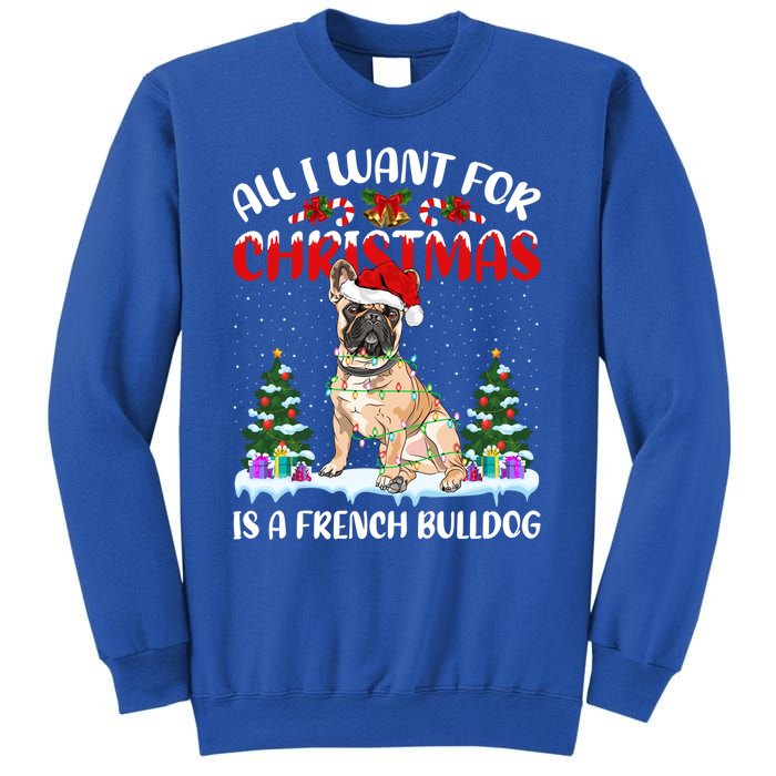 Funny Santa Hat All I Want For Christmas Is A French Bulldog Gift Sweatshirt