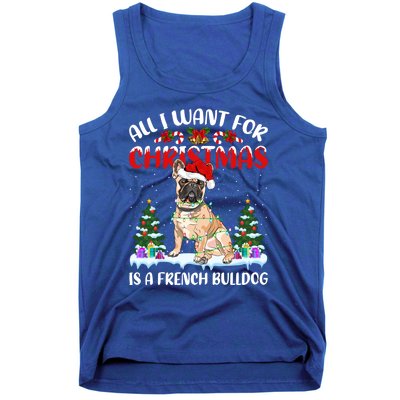 Funny Santa Hat All I Want For Christmas Is A French Bulldog Gift Tank Top