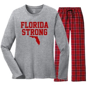 Florida Strong Hurricane Milton Women's Long Sleeve Flannel Pajama Set 