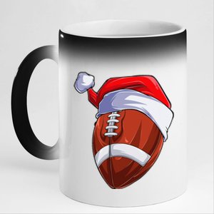 Football Santa Hat Christmas Pajama Cool Sport XMas 11oz Black Color Changing Mug