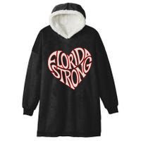 Florida Strong Heart State Pride Typography Hooded Wearable Blanket