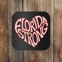 Florida Strong Heart State Pride Typography Coaster