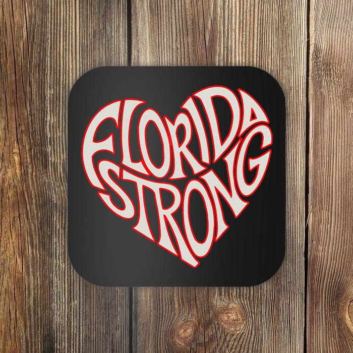 Florida Strong Heart State Pride Typography Coaster