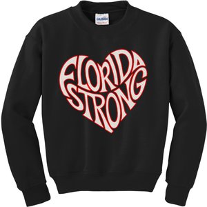 Florida Strong Heart State Pride Typography Kids Sweatshirt