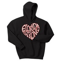 Florida Strong Heart State Pride Typography Kids Hoodie