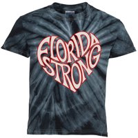 Florida Strong Heart State Pride Typography Kids Tie-Dye T-Shirt