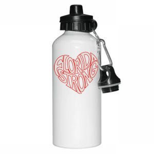 Florida Strong Heart State Pride Typography Aluminum Water Bottle