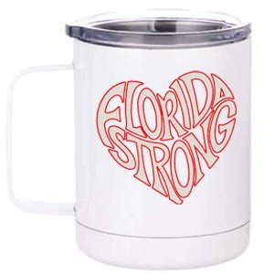 Florida Strong Heart State Pride Typography 12 oz Stainless Steel Tumbler Cup