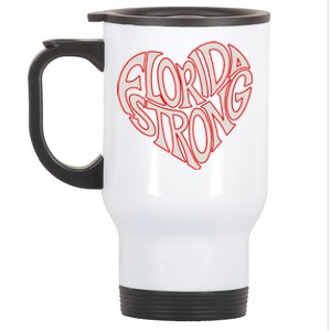 Florida Strong Heart State Pride Typography Stainless Steel Travel Mug