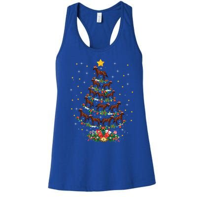 Funny Santa Horses Lover Xmas Gift Horse Christmas Tree Gift Women's Racerback Tank