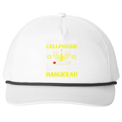 Funny Sarcastic Hanukkah Chanukah Cellphone Ugly Sweater Snapback Five-Panel Rope Hat