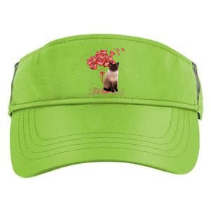 Funny Siamese Heart Valentines Day Cat Dad Mom Gift Adult Drive Performance Visor