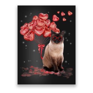 Funny Siamese Heart Valentines Day Cat Dad Mom Gift Poster