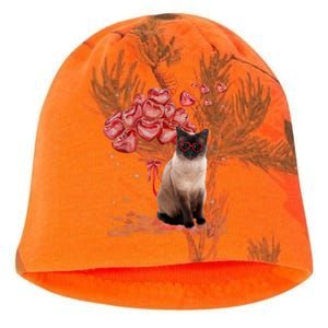 Funny Siamese Heart Valentines Day Cat Dad Mom Gift Kati - Camo Knit Beanie