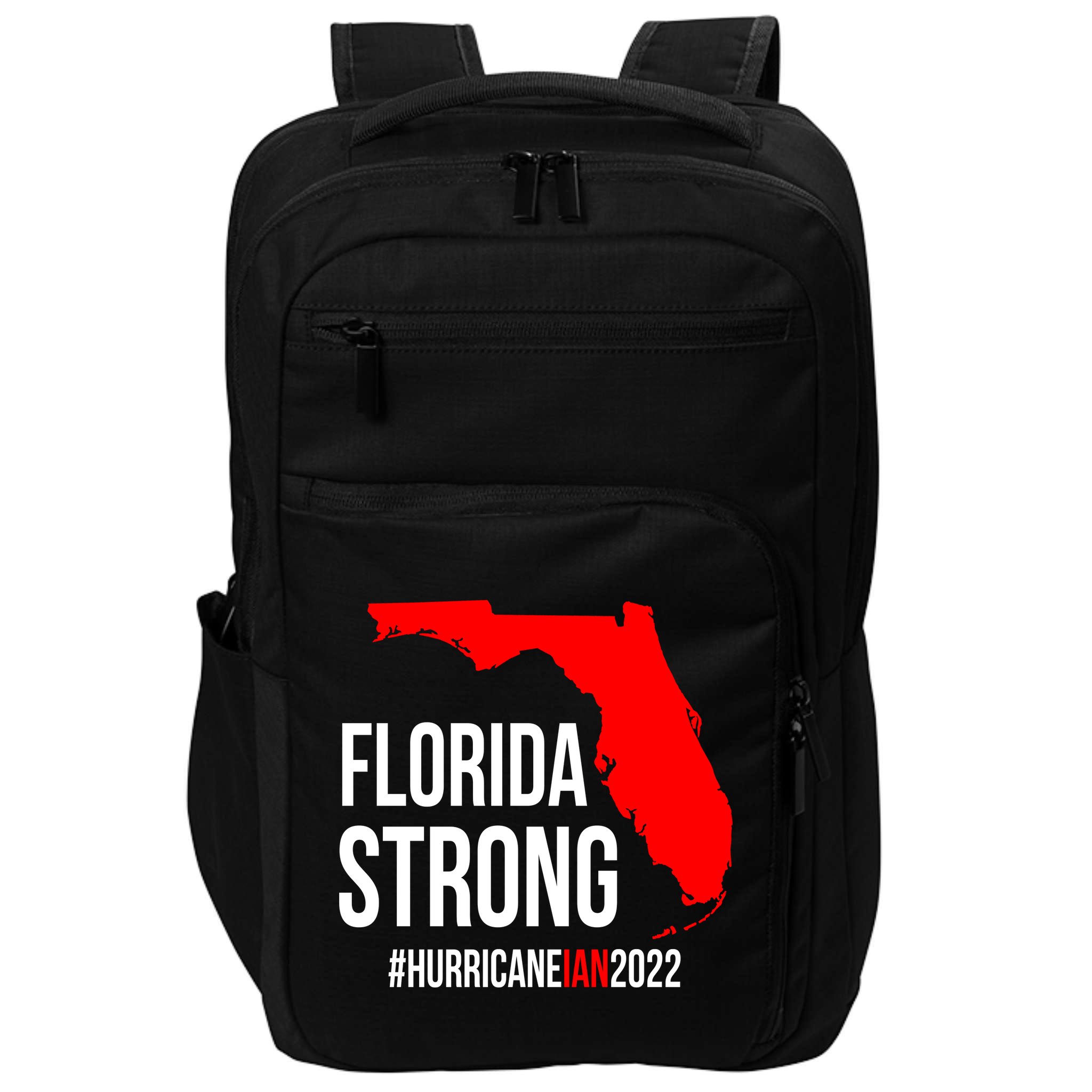 Florida Strong Hurricane Ian Support Florida Vintage American US Flag Impact Tech Backpack