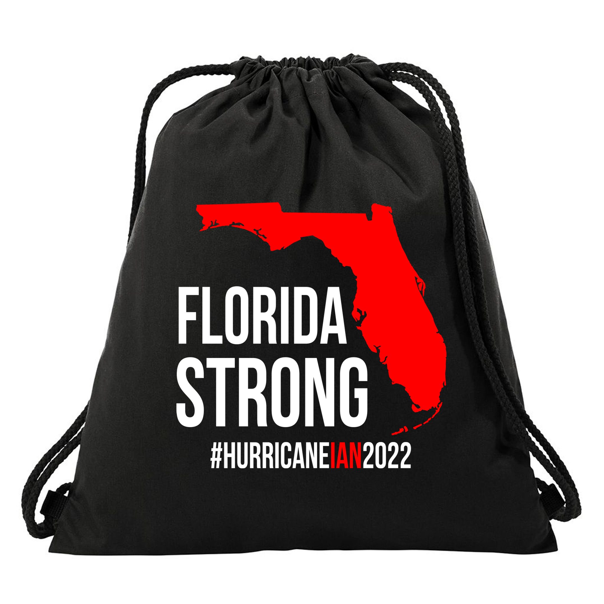 Florida Strong Hurricane Ian Support Florida Vintage American US Flag Drawstring Bag