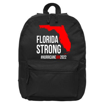 Florida Strong Hurricane Ian Support Florida Vintage American US Flag 16 in Basic Backpack