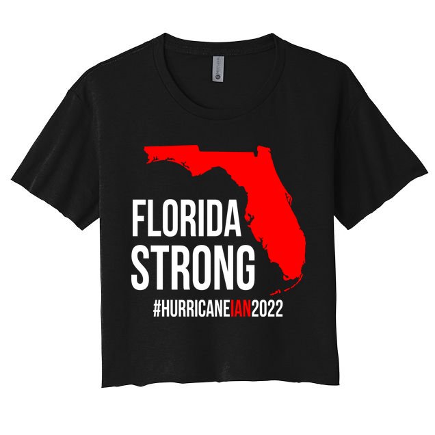 Florida Strong Hurricane Ian Support Florida Vintage American US Flag Crop Top