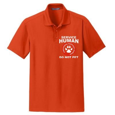 Funny Service Human Gift Funny Dog Owner Emotional Support Human Dry Zone Grid Polo