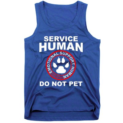 Funny Service Human Gift Funny Dog Owner Emotional Support Human Tank Top