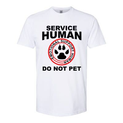 Funny Service Human Gift Funny Dog Owner Emotional Support Human Softstyle CVC T-Shirt