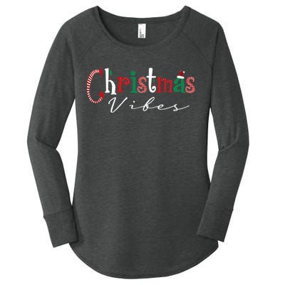 Festive Santa Hat and Holly Christmas Women's Perfect Tri Tunic Long Sleeve Shirt