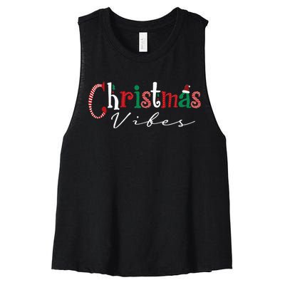 Festive Santa Hat and Holly Christmas Women's Racerback Cropped Tank