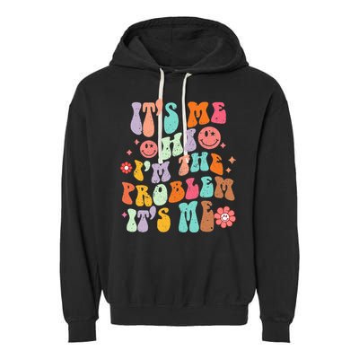 Funny Sarcasm Humor I'm A Problem Retro Groovy Garment-Dyed Fleece Hoodie