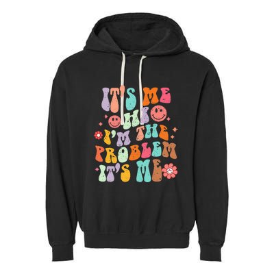 Funny Sarcasm Humor I'm A Problem Retro Groovy Garment-Dyed Fleece Hoodie