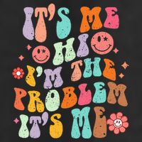 Funny Sarcasm Humor I'm A Problem Retro Groovy Garment-Dyed Fleece Hoodie