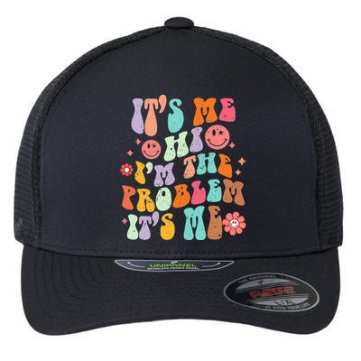 Funny Sarcasm Humor I'm A Problem Retro Groovy Flexfit Unipanel Trucker Cap